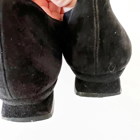 D’Rossana by Charm Vintage 80s Vintage Suede Mini Wedge Size 6 Narrow Italy Gold - Picture 7 of 10